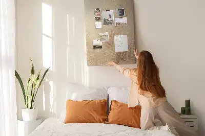 Wall cork memo board with exotic palm tree vacation design