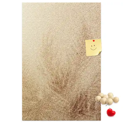 Wall cork memo board with exotic palm tree vacation design
