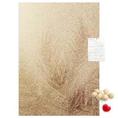 Wall cork memo board with exotic palm tree vacation design