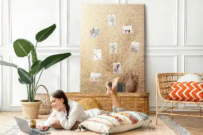 Wall cork memo board with exotic palm tree vacation design