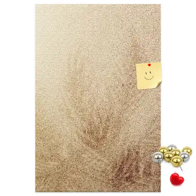 Wall cork memo board with exotic palm tree vacation design
