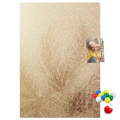 Wall cork memo board with exotic palm tree vacation design