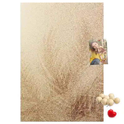 Wall cork memo board with exotic palm tree vacation design