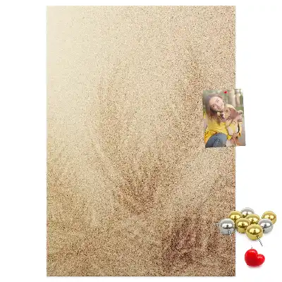 Wall cork memo board with exotic palm tree vacation design