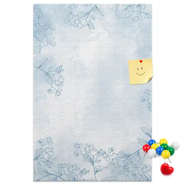 Wall cork memo board Flower sketch