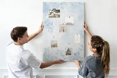Flower sketch wall cork memo board