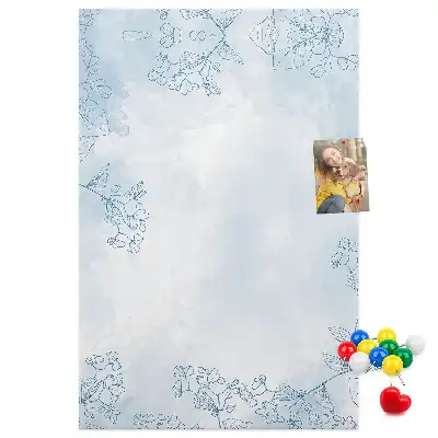 Wall cork memo board Flower sketch