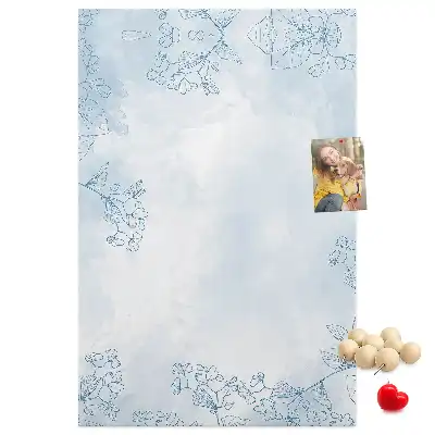 Wall cork memo board Flower sketch