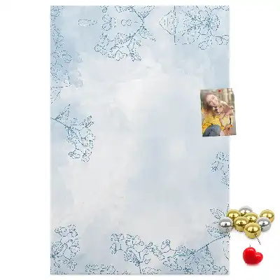 Wall cork memo board Flower sketch