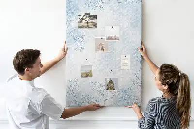 Flower sketch wall cork memo board