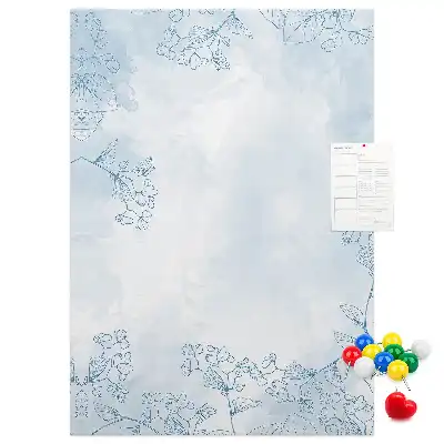 Wall cork memo board Flower sketch