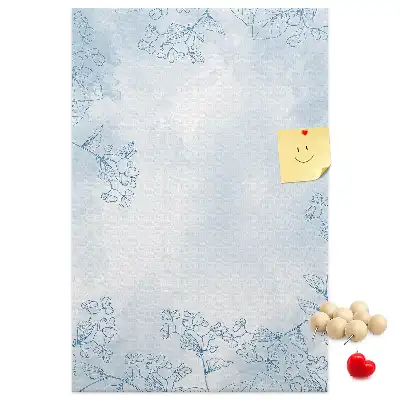 Wall cork memo board Flower sketch