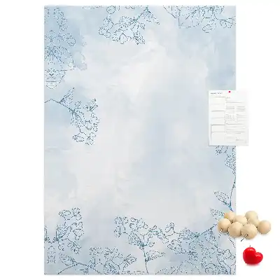 Wall cork memo board Flower sketch