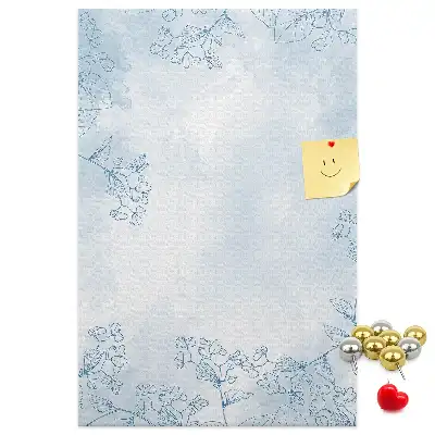 Wall cork memo board Flower sketch