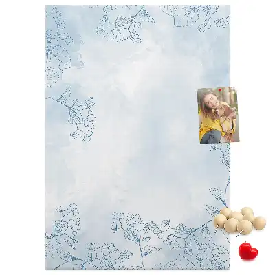 Wall cork memo board Flower sketch