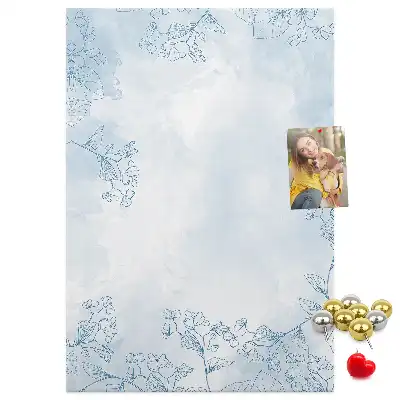 Wall cork memo board Flower sketch