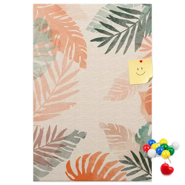 Palm leaf finish cork wall memo board