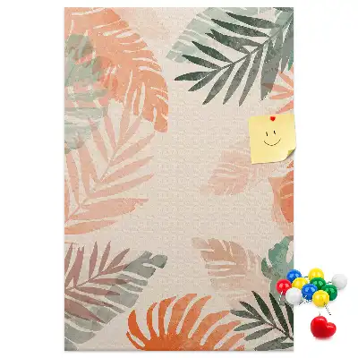 Palm leaf finish cork wall memo board