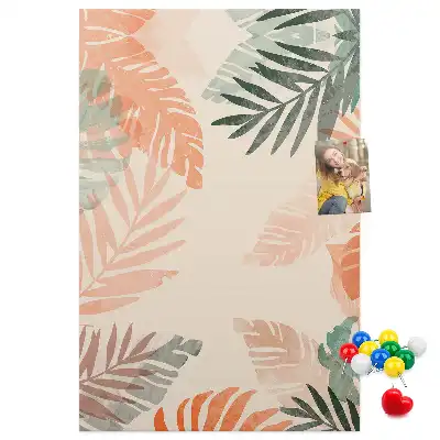 Palm leaf finish cork wall memo board