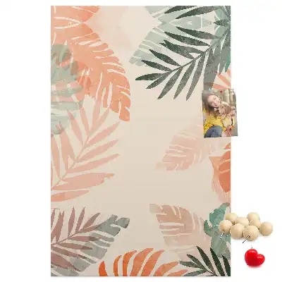 Palm leaf finish cork wall memo board