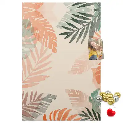 Palm leaf finish cork wall memo board