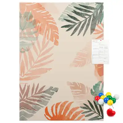 Palm leaf finish cork wall memo board
