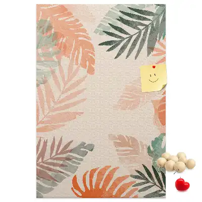 Palm leaf finish cork wall memo board