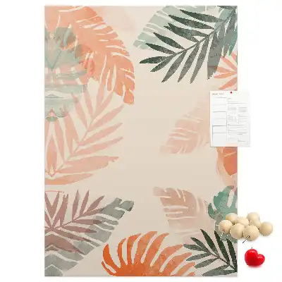 Palm leaf finish cork wall memo board