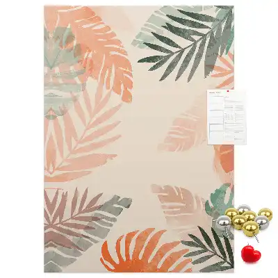 Palm leaf finish cork wall memo board