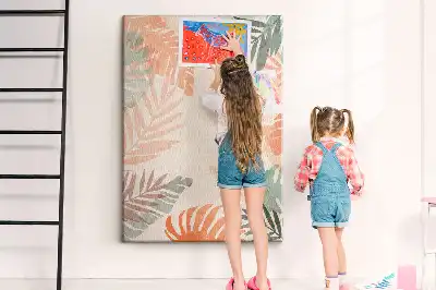 Palm leaf finish cork wall memo board