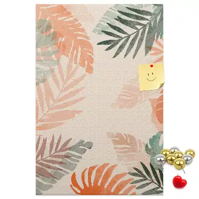 Palm leaf finish cork wall memo board