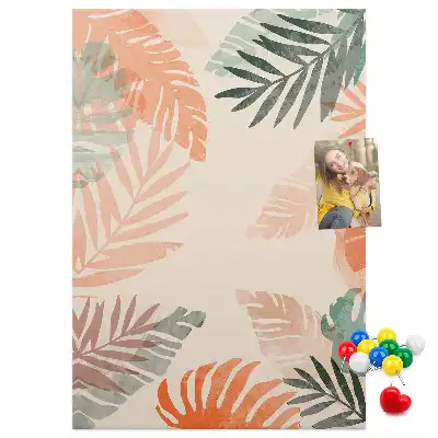 Palm leaf finish cork wall memo board