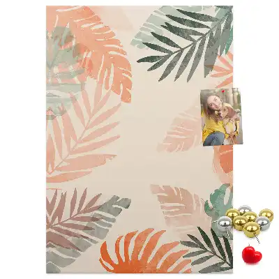 Palm leaf finish cork wall memo board