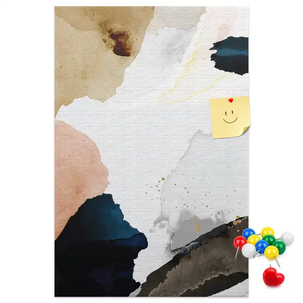 Watercolor Abstract Wall Cork Memo Board