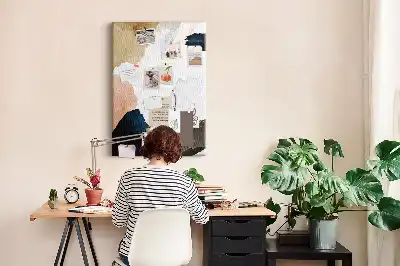 Watercolor Abstract Wall Cork Memo Board