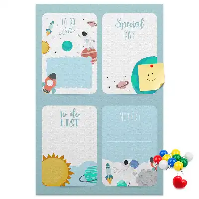 Cork Note Board Galaxy Theme Planner