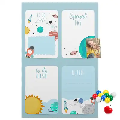Cork Note Board Galaxy Theme Planner