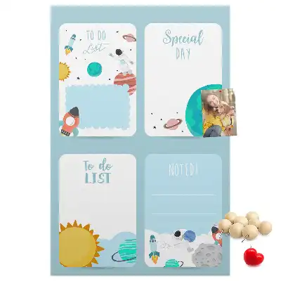 Cork Note Board Galaxy Theme Planner