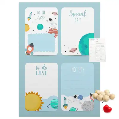 Cork Note Board Galaxy Theme Planner