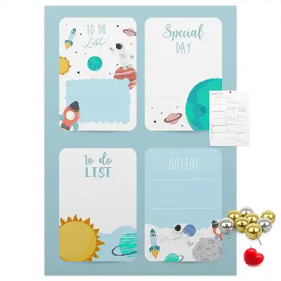 Cork Note Board Galaxy Theme Planner