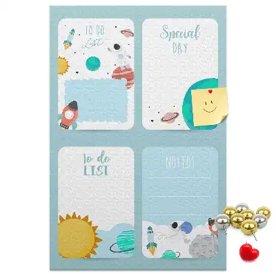 Cork Note Board Galaxy Theme Planner