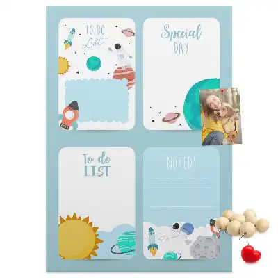 Cork Note Board Galaxy Theme Planner