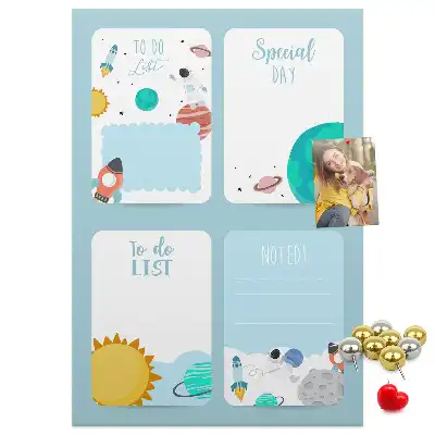 Cork Note Board Galaxy Theme Planner