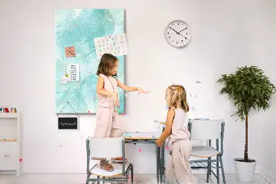 Marble abstract motif cork wall memo board