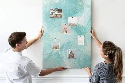 Marble abstract motif cork wall memo board