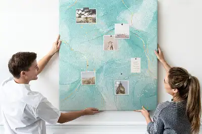 Marble abstract motif cork wall memo board