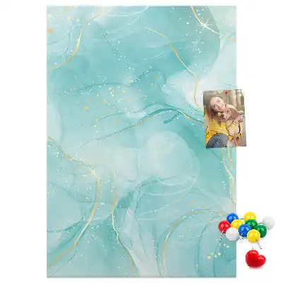 Marble abstract motif cork wall memo board