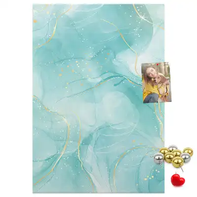 Marble abstract motif cork wall memo board