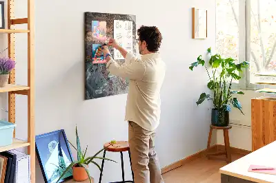 Wall cork memo board Artistic marble