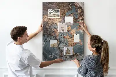 Artistic marble cork wall memo board